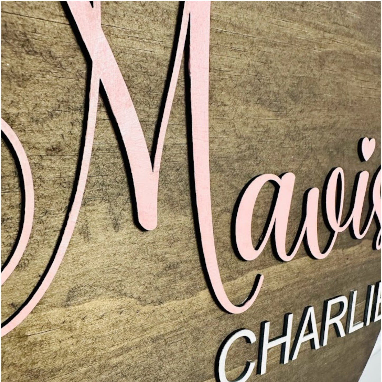 Personalized round wood sign for baby girl's nursery/kid’s room with first and middle name