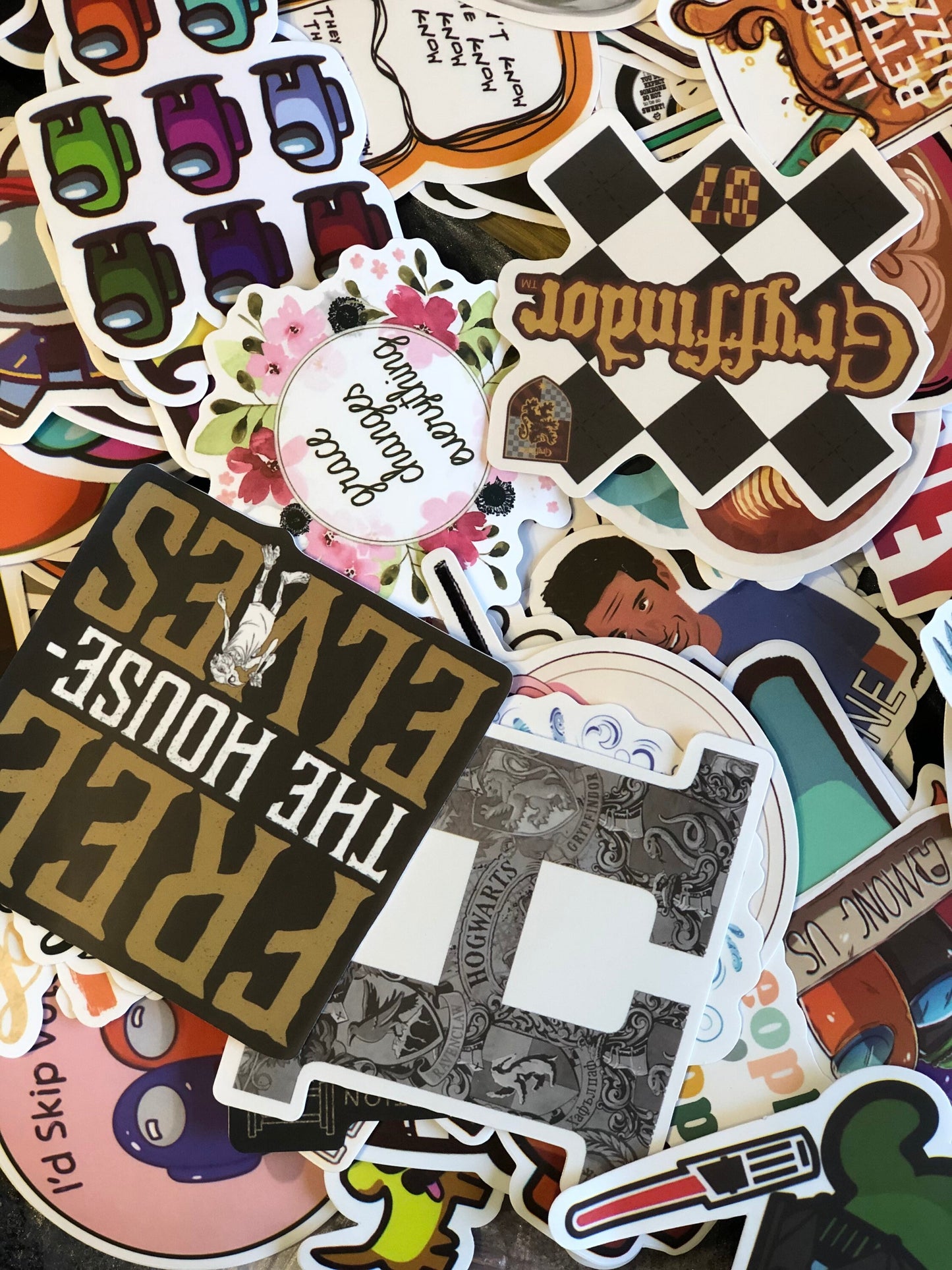 Assorted waterproof sticker set, movie stickers, TV Shows stickers, christian stickers, Beverage sticker for laptop, luggage, clearance sale