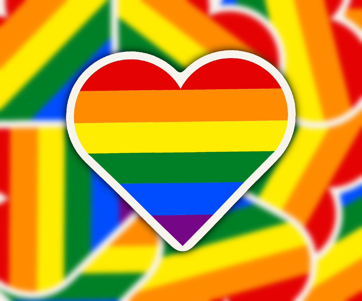 Rainbow Heart Pride Sticker: Weatherproof LGBTQ Decal