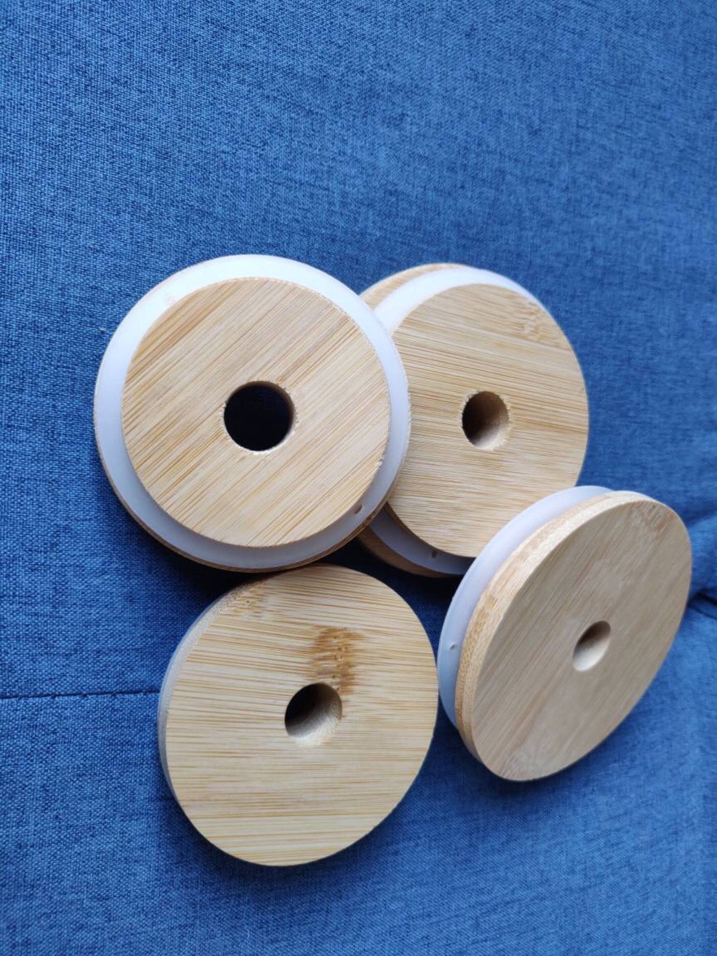 70mm Bamboo lids, 7 cm bamboo lids for 16oz beer can glass