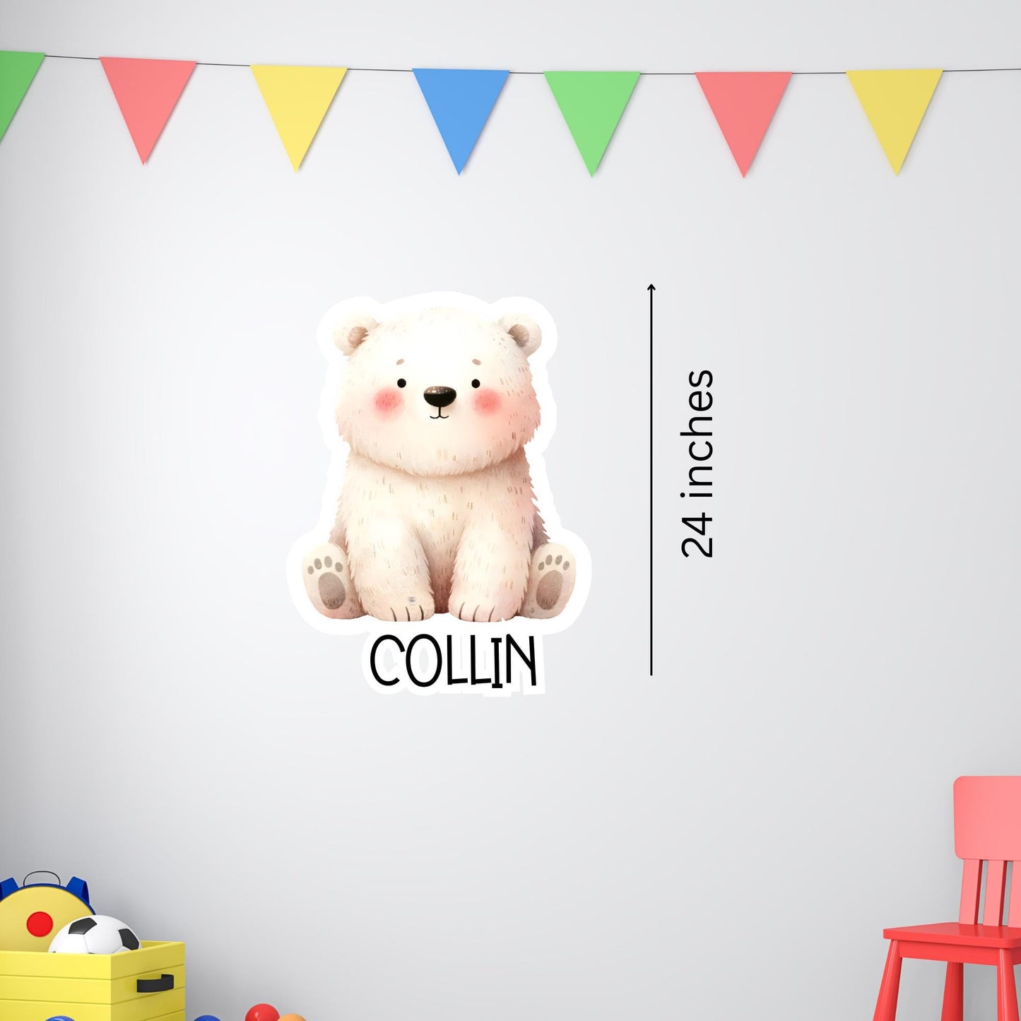 Personalized Polar Bear Nursery Decal: Custom Name Wall Sticker