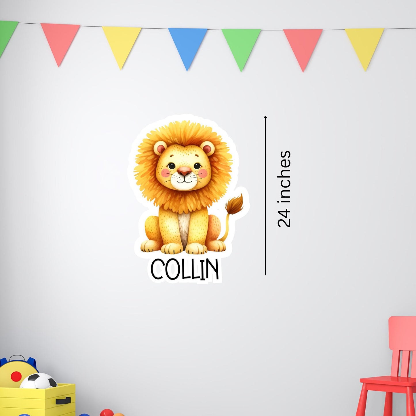 Personalized Lion Nursery Decal: Custom Name Wall Sticker