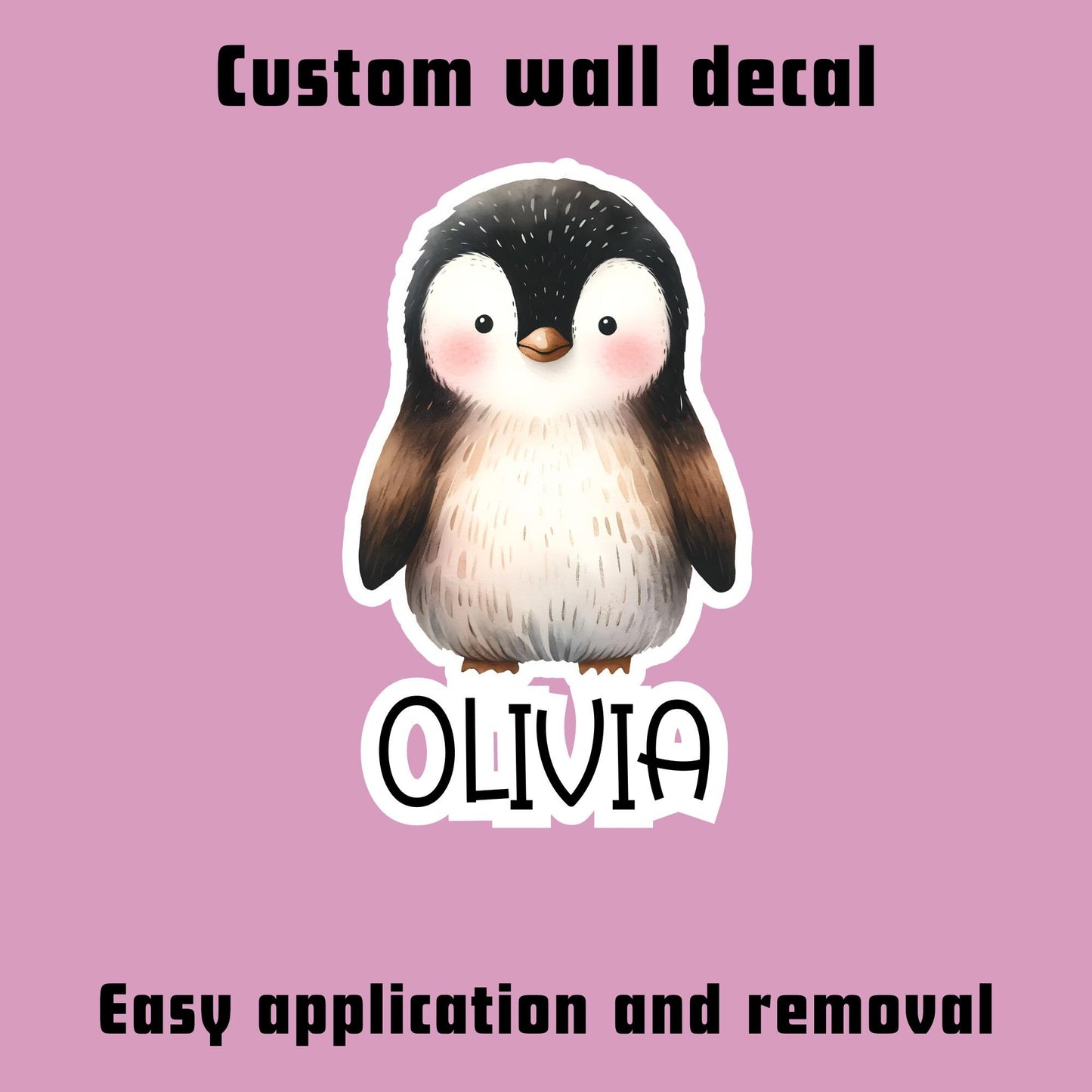 Personalized Penguin Nursery Decal: Custom Name Wall Art