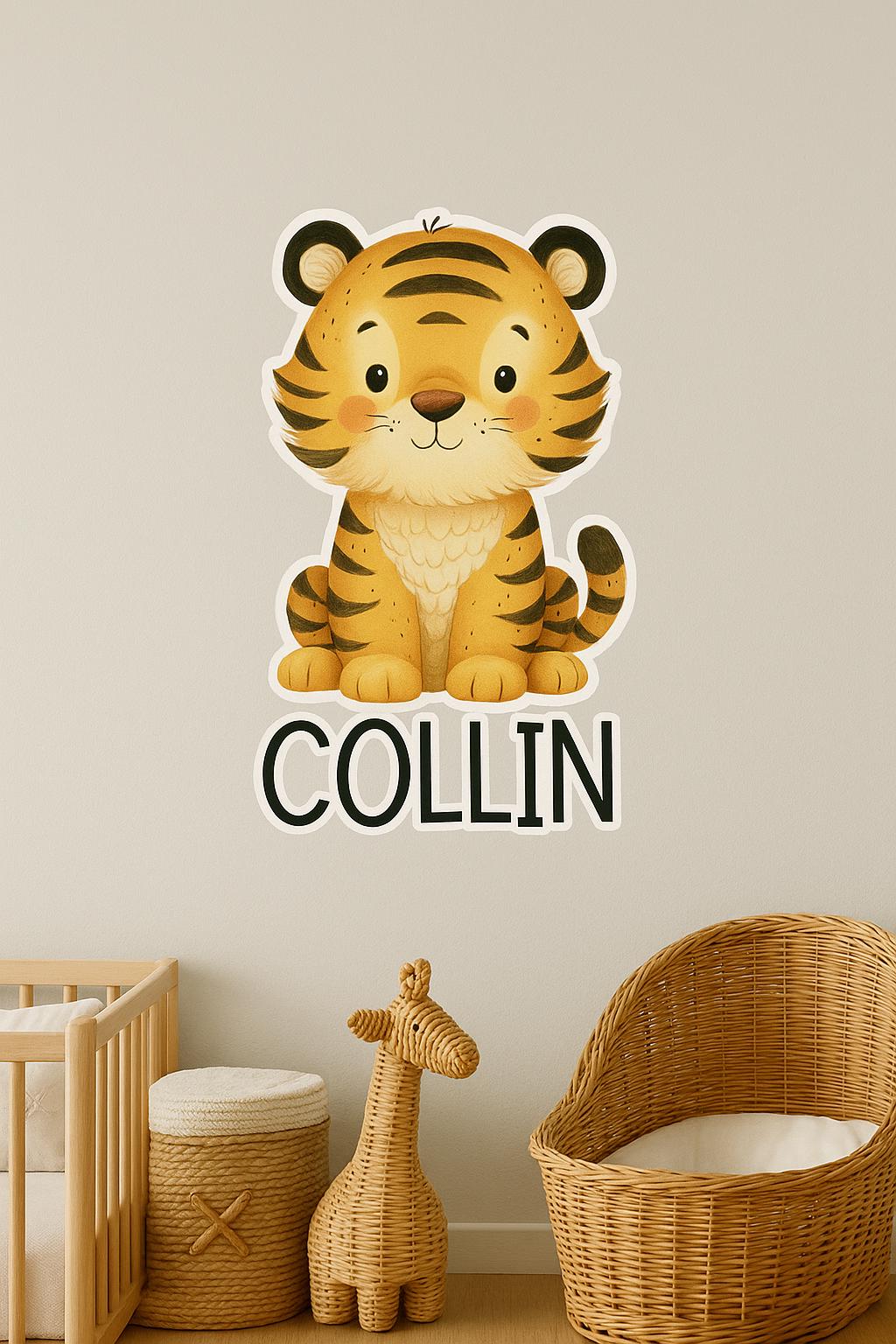 Personalized Tiger Nursery Decal: Custom Name Wall Sticker