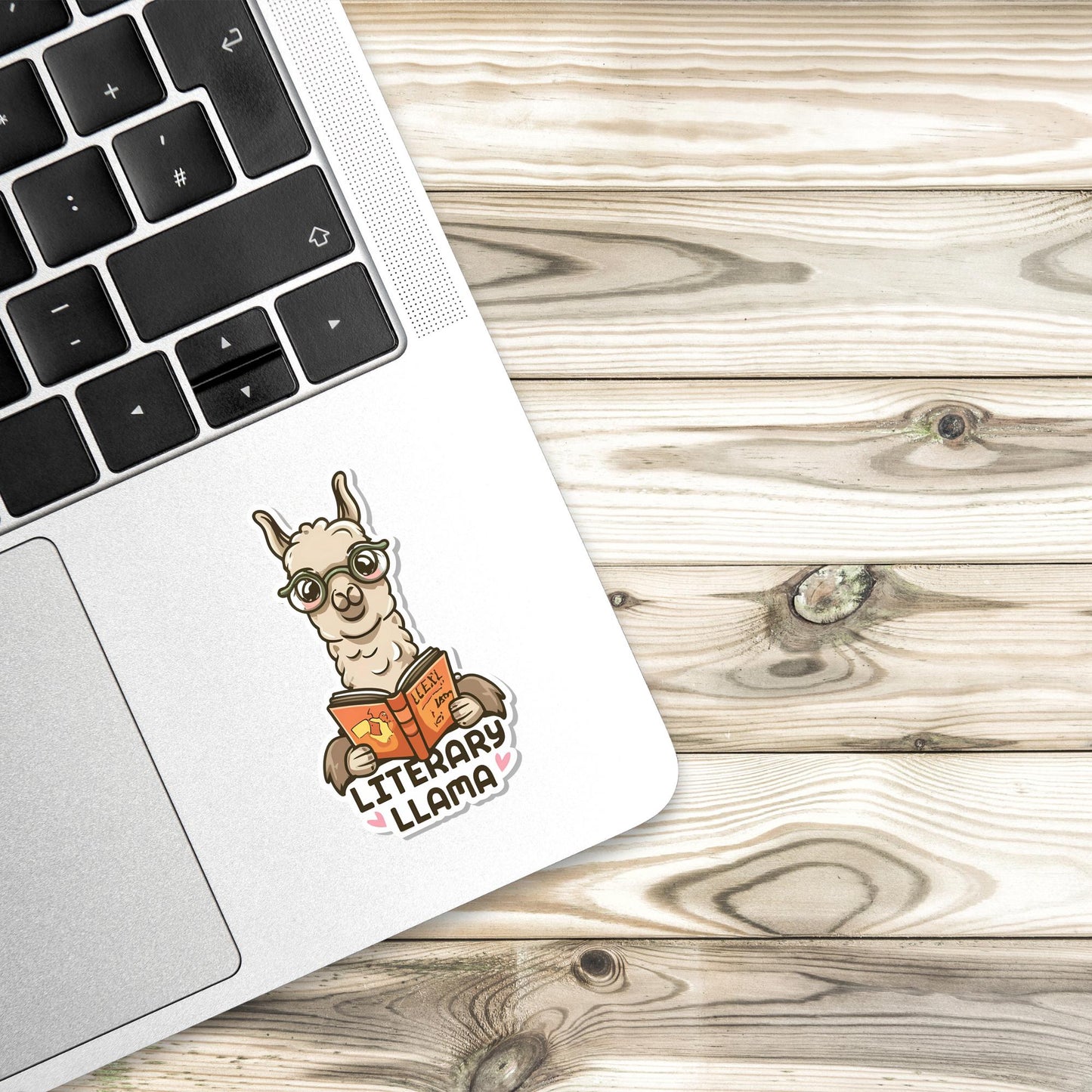 Literary Llama Sticker – Cute Bookish Vinyl Sticker for Readers & Book Lovers | Gift for teacher | Gift for student | Writer gift