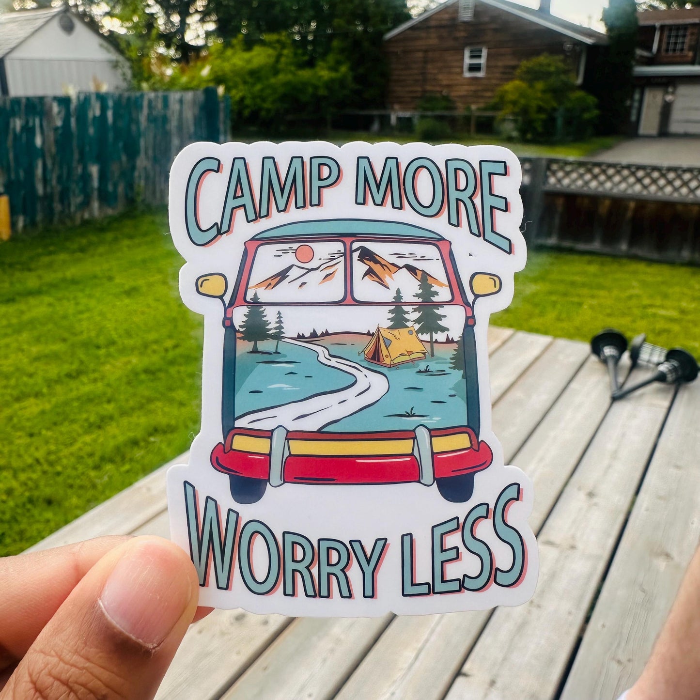 Camp More Sticker: Waterproof Camping Decal