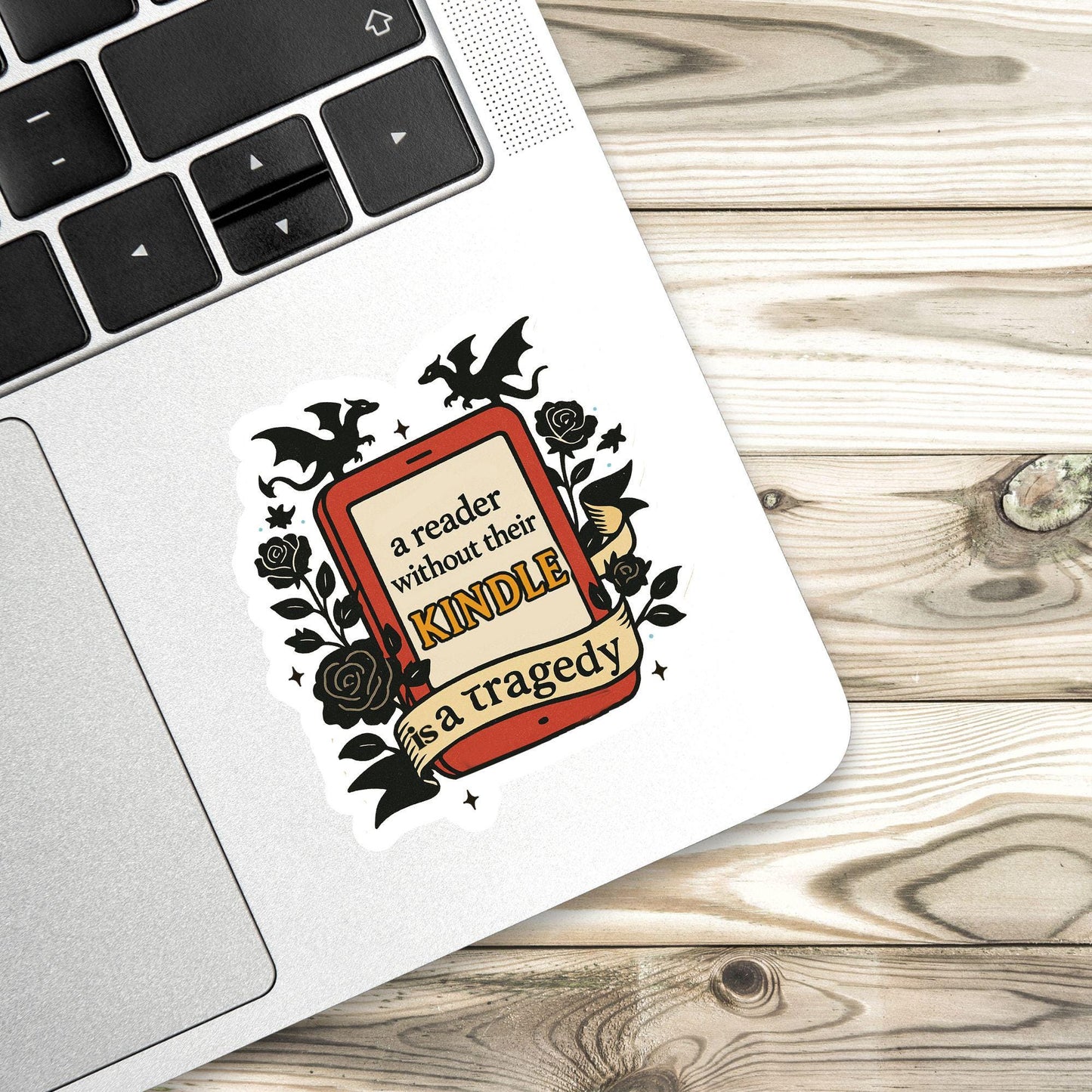 Dragon Kindle Sticker: Waterproof Vinyl Reader Tragedy Decal