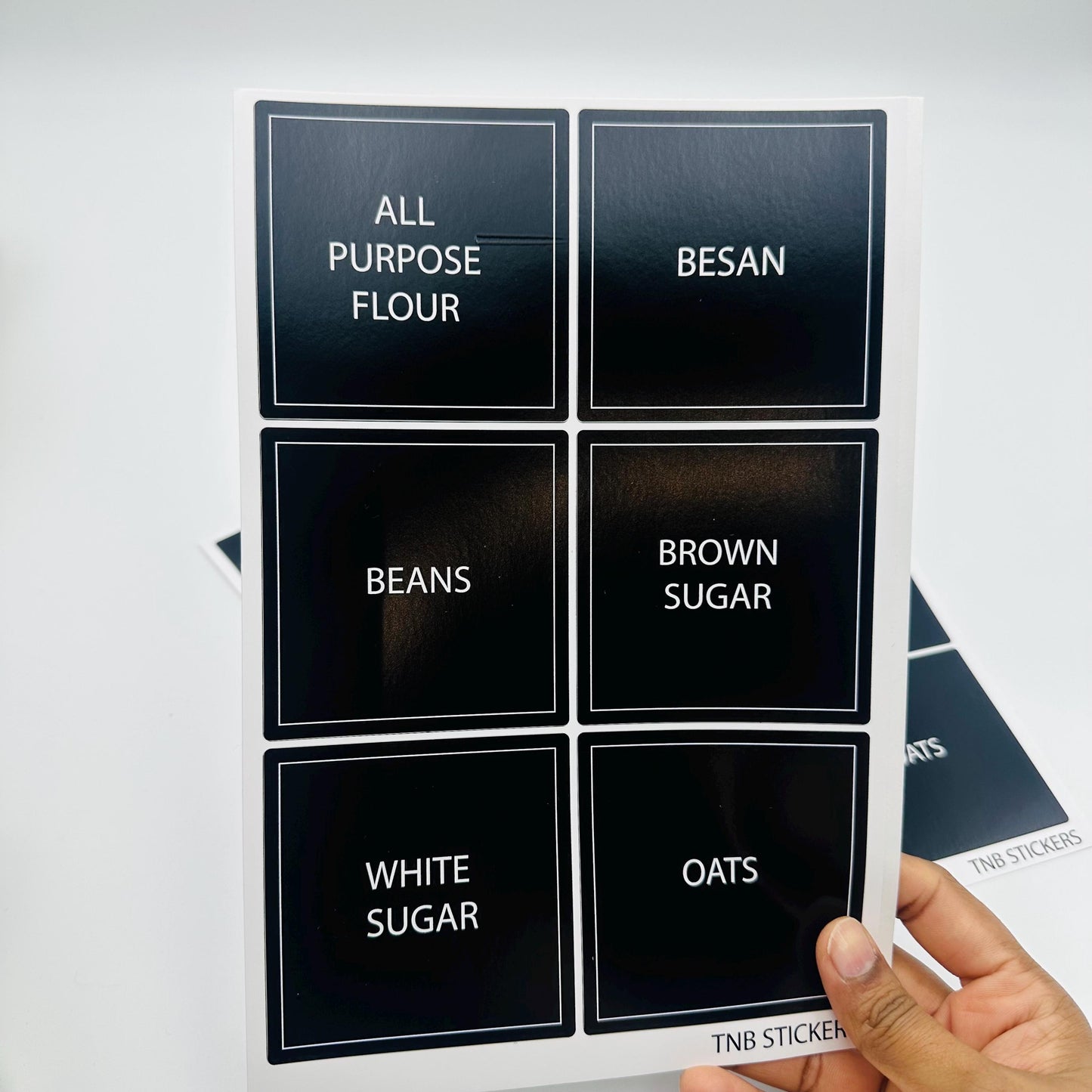 Minimalist Pantry Labels: 36 Black & White Waterproof Stickers
