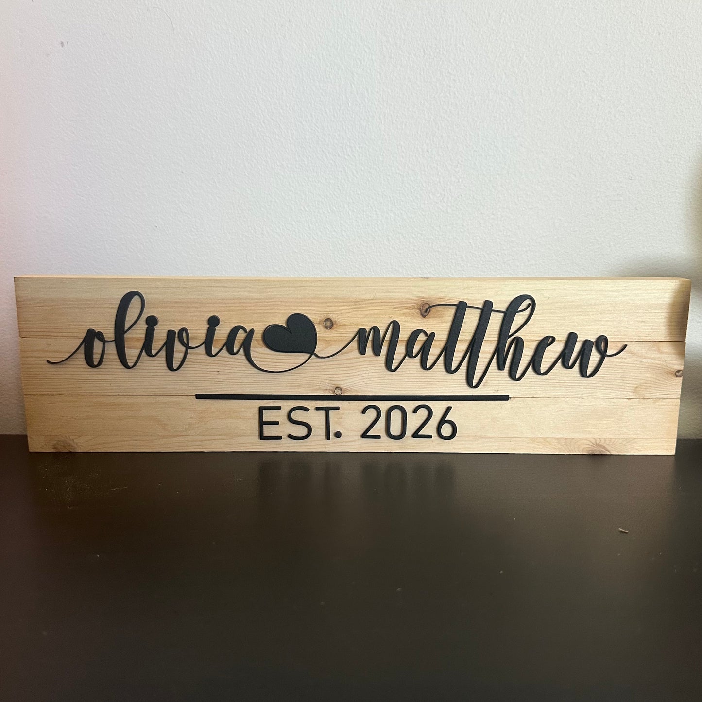 Personalized Wood sign with couple's name and EST Year | Wedding gift | Christmas gift | Anniversary gift