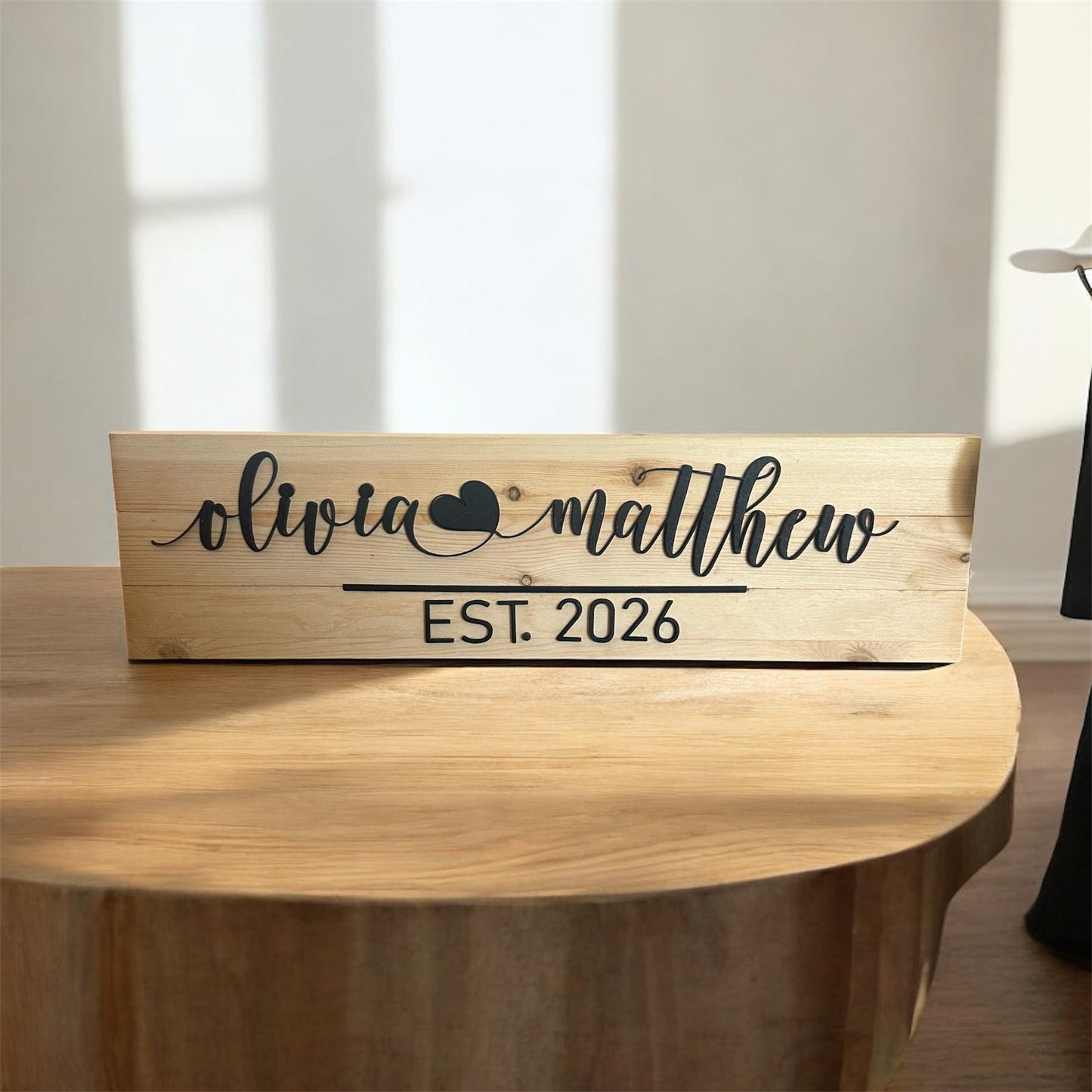 Personalized Wood sign with couple's name and EST Year | Wedding gift | Christmas gift | Anniversary gift