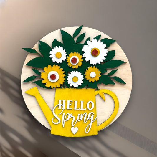 Hello spring 3D sign. housewarming gift, mother's day gift