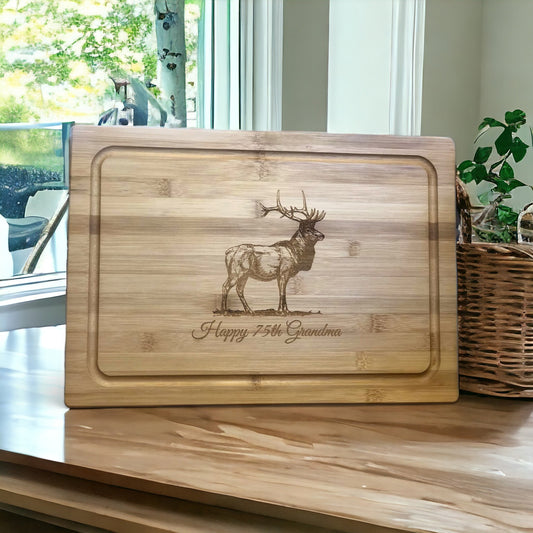 Personalized Engraved bamboo cutting board with birthday/anniversary wishes