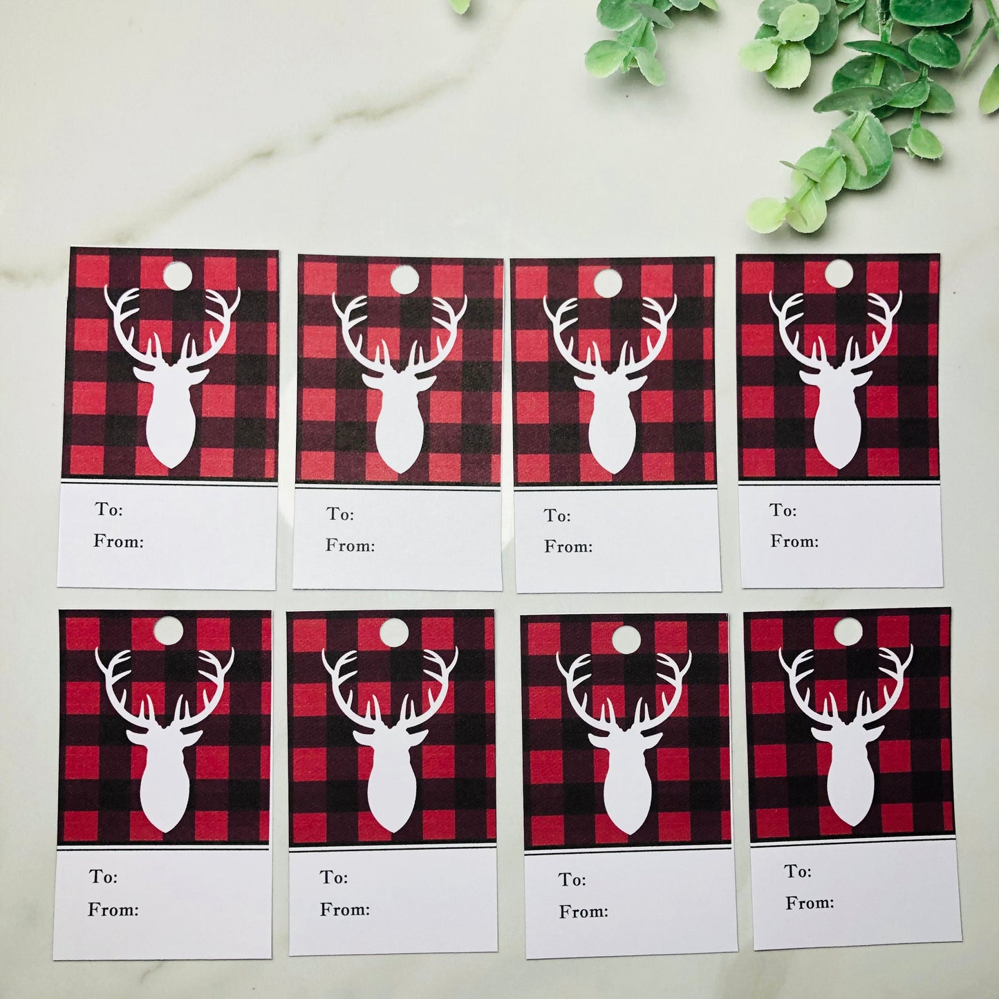 Christmas plaid gift tags set of 12, holiday gift cards, plaid gifts, plaided gift tags, cute holiday gift packaging, reindeer gift tags