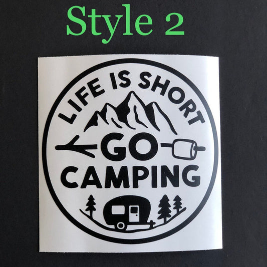 Camping permanent vinyl decals for car, laptop, Water bottle, luggage, camping stickers, sticker set, waterproof sticker, vinyl stickers