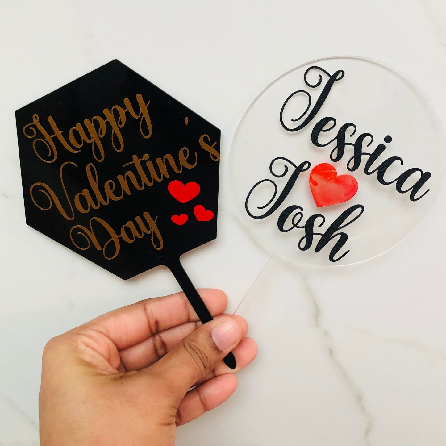 Custom 3.75” cake topper, mothers day gift, custom Acrylic cake topper, hexagonal & round cake topper, wedding and birthday cake topper