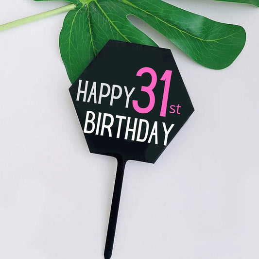 Black cake topper with coloured vinyl lettering, personalized cake topper, custom cake topper, birthday cake topper, mothers day cake topper