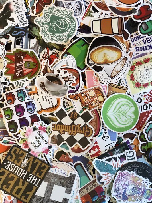 Waterproof Sticker Set: Movie, TV, Christian, Beverage Decals
