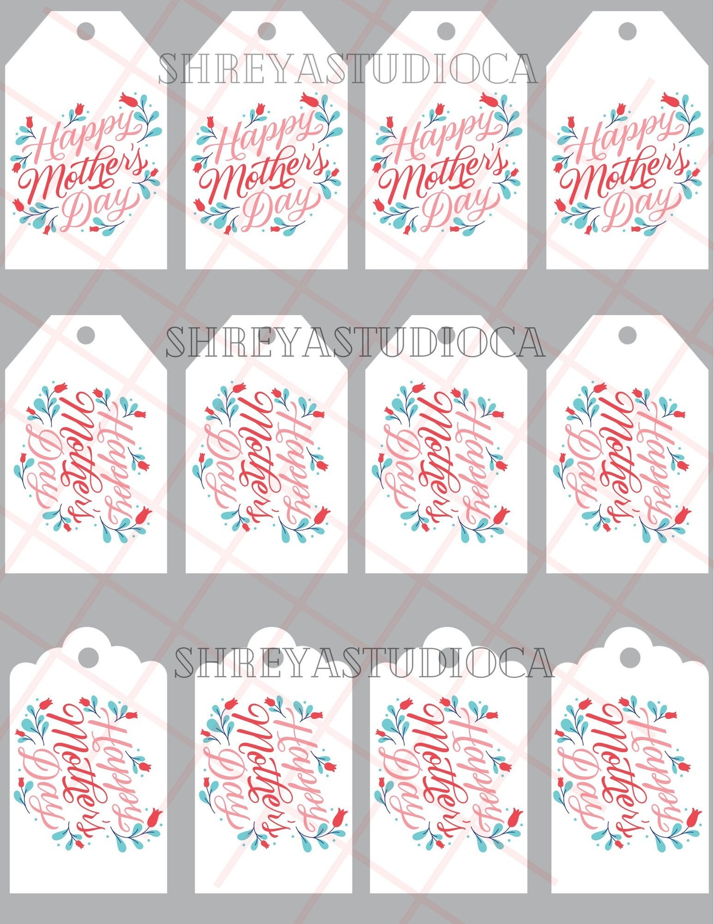 Mother's day gift tags, digital gift tags, gift tags tag, mother's day gift, gift packaging