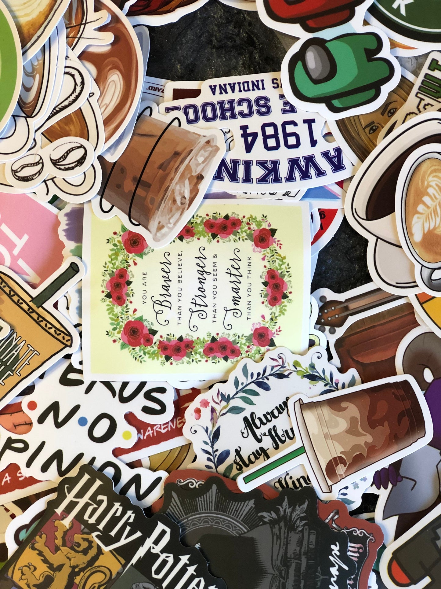 Waterproof Sticker Set: Movie, TV, Christian, Beverage Decals