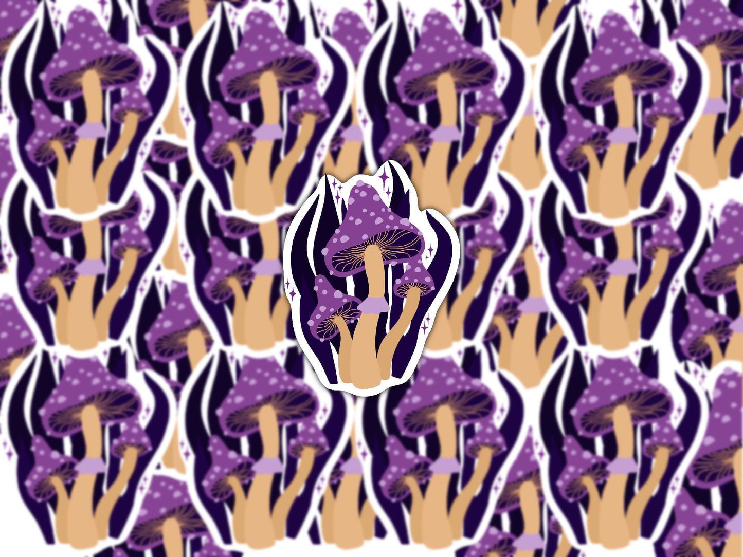 Magical mushroom sticker, wizard waterproof sticker, sticker for luggage, mobile, laptop, hydroflask and more