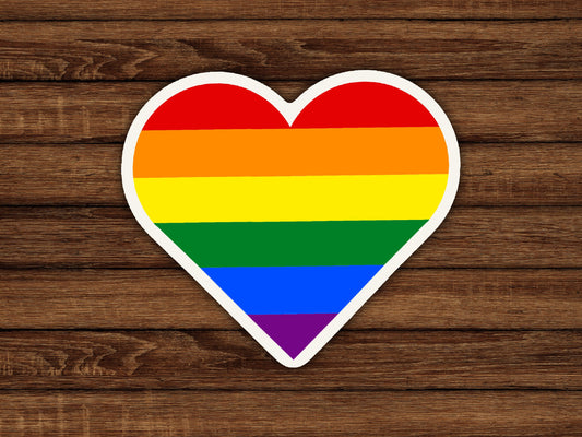 Rainbow Heart Pride Sticker: Weatherproof LGBTQ Decal