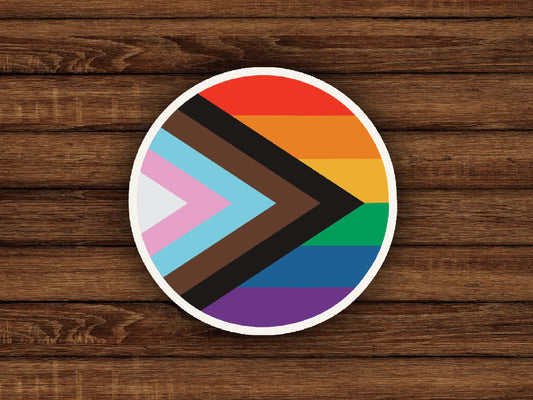 Progress Pride Flag Sticker: Weatherproof LGBTQ+ Decal