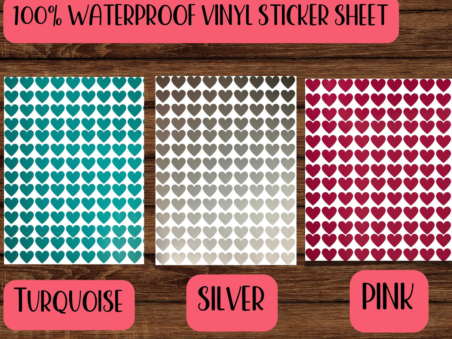 Waterproof heart sticker sheet, coffee mug sticker, bridesmaid box sticker, party favor stickers, holohraphic sticker, glitter stickers