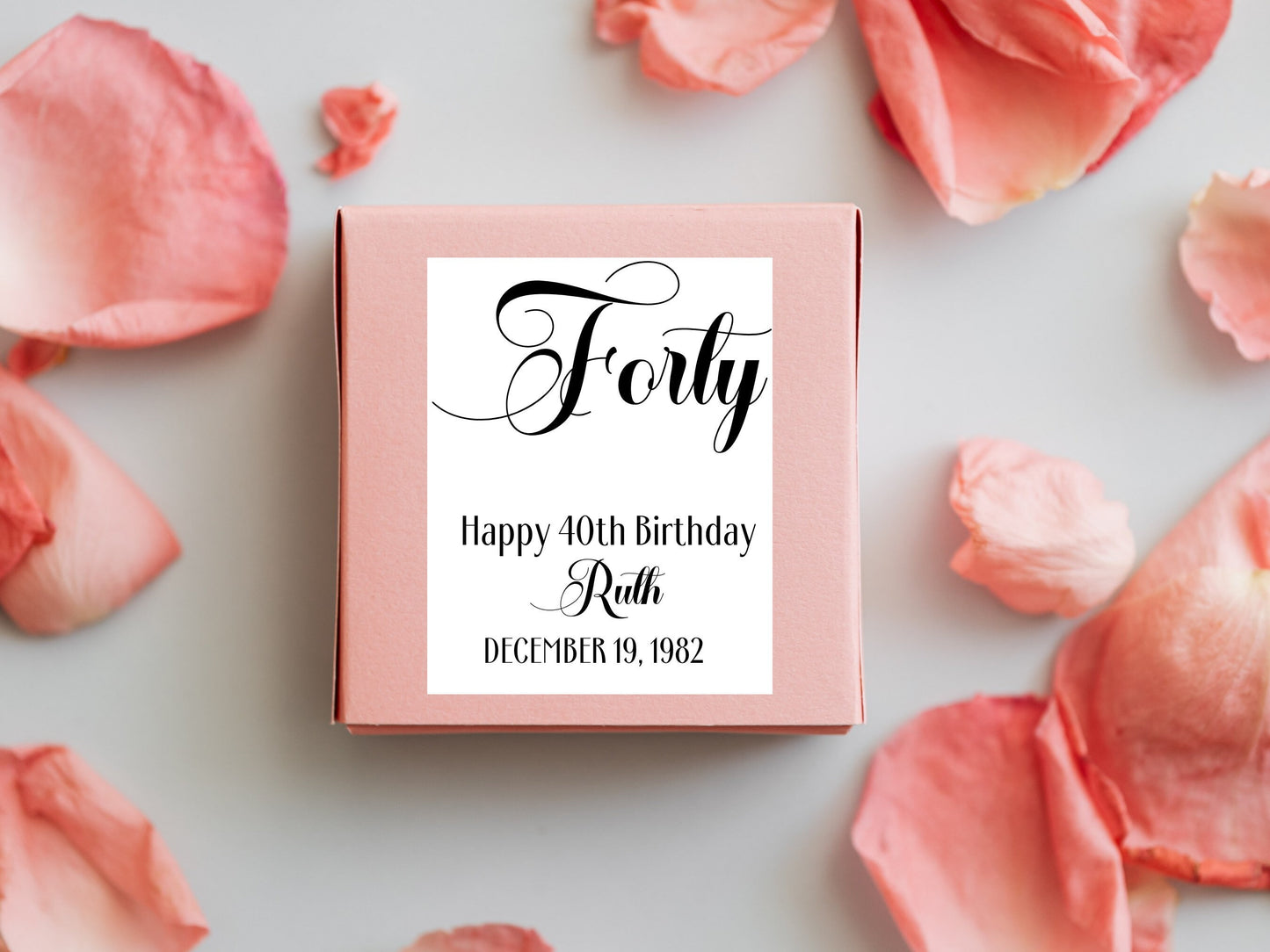 Custom Forty-40th birthday wine bottle label, Personalized wine bottle sticker, gift for best friend, gift for sister