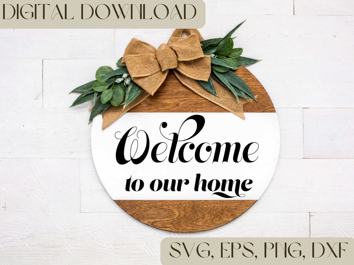 Welcome svg, Round wall sign svg, digital welcome sign, wall hanger, welcome cut file, farmhouse round sign svg, home sweet home svg