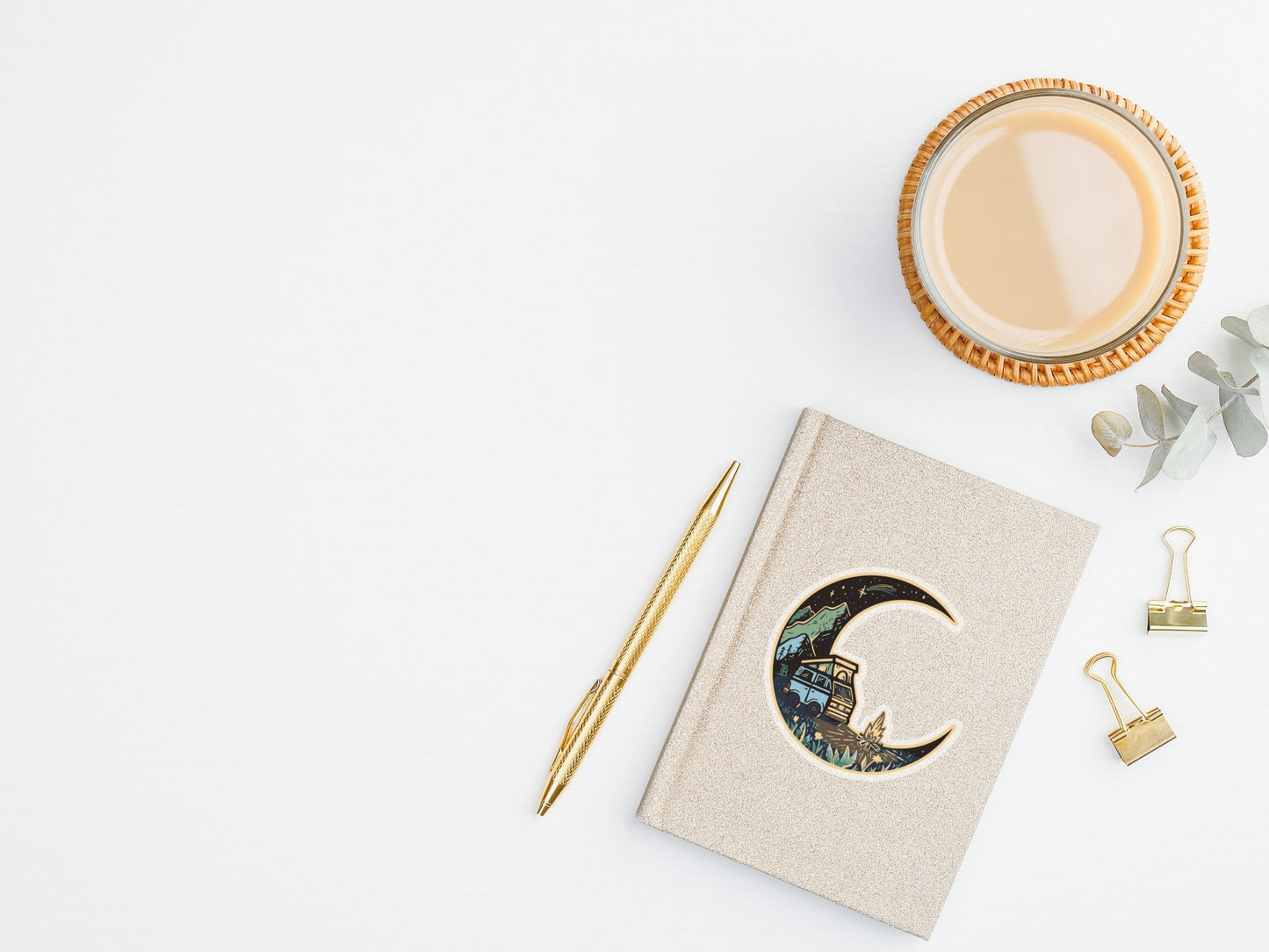 Camping moon sticker for laptop, van life sticker, weatherproof sticker, laptop sticker, gift for friend