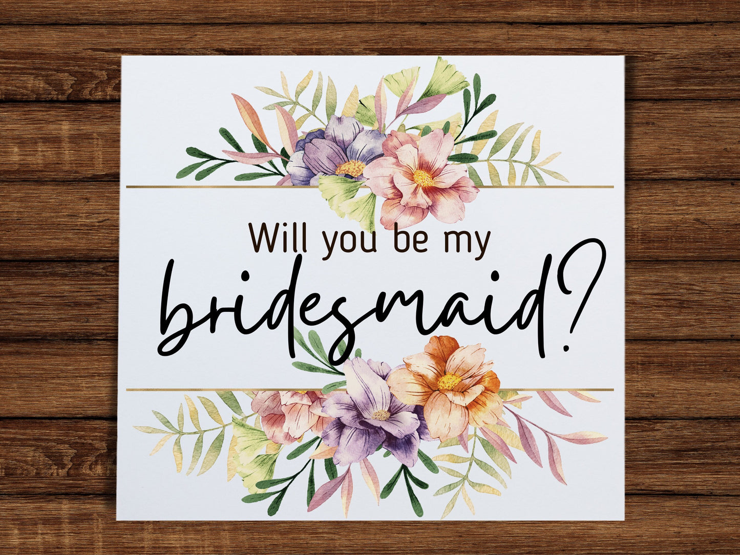 Bridesmaid proposal card, Maid of honour card, flower card, save the date card, wedding invitation card, Mc proposal card, floral card