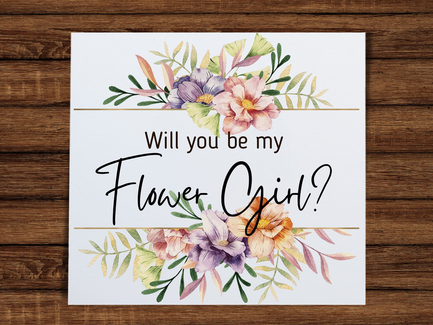Bridesmaid proposal card, Maid of honour card, flower card, save the date card, wedding invitation card, Mc proposal card, floral card