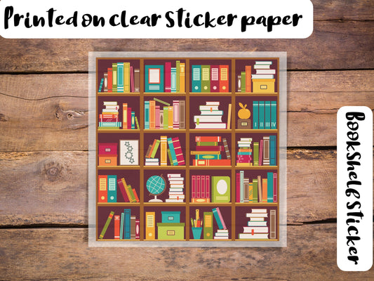 Clear bookshelf sticker, laptop sticker, journal sticker, hydroflask sticker, gift for best friend, book lover sticker