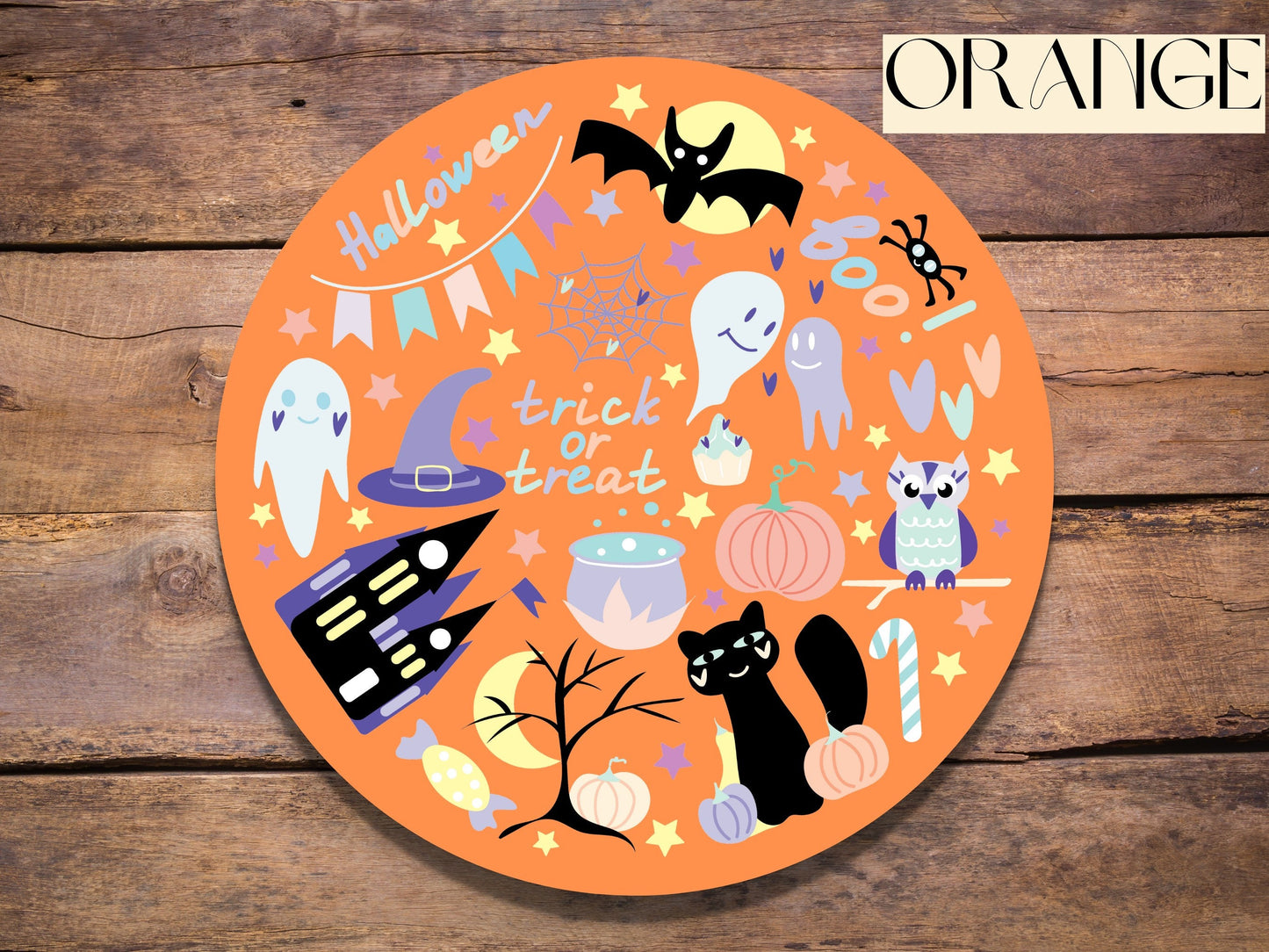 Halloween sticker, spooky sticker, ghost sticker, pumpkin sticker, trick or treat sticker, boo sticker
