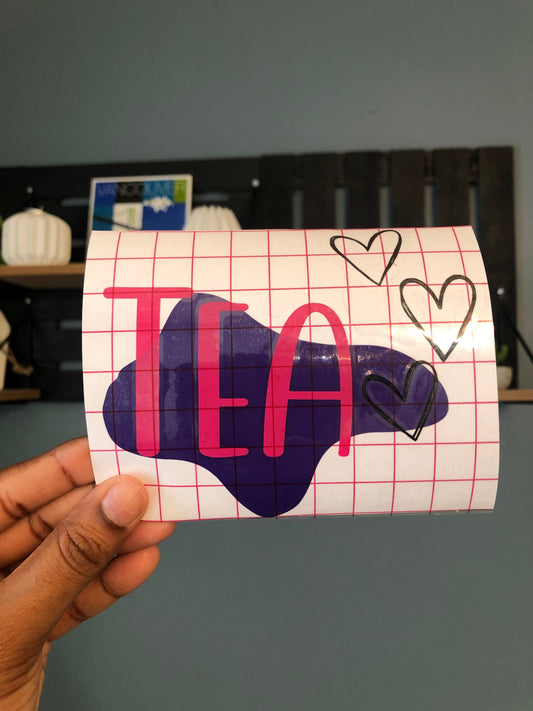 Tea cup vinyl decal,beer can glass cup decal, travel mug decal, best friend gift, dishwasher safe vinyl decal