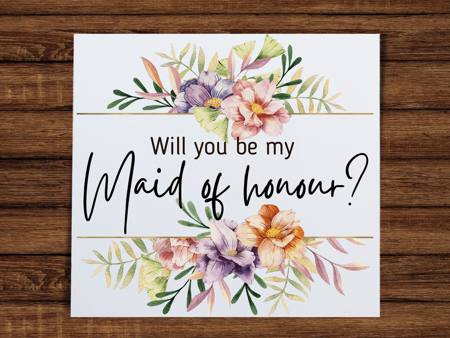 Bridesmaid proposal card, Maid of honour card, flower card, save the date card, wedding invitation card, Mc proposal card, floral card
