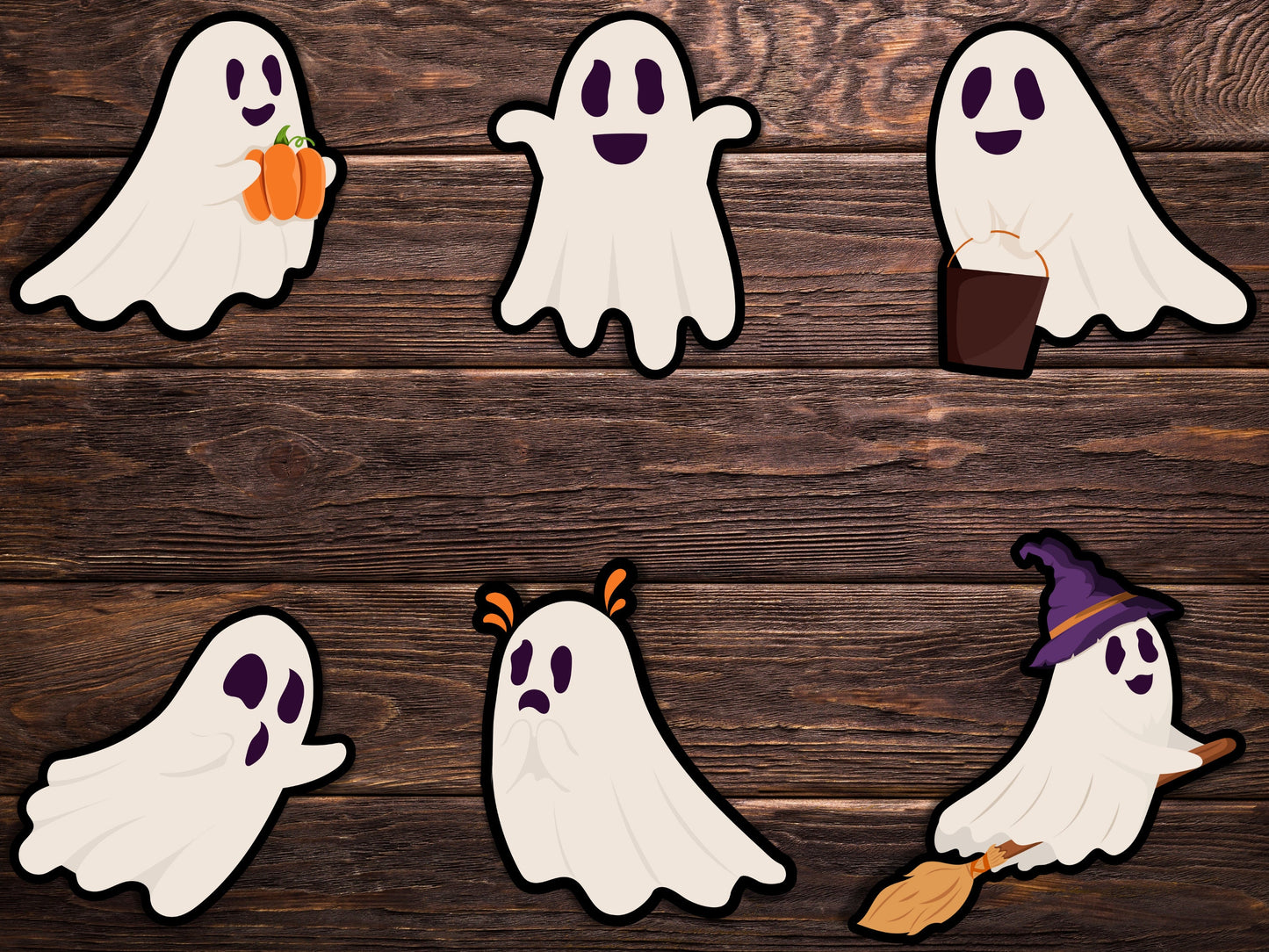 Ghost Sticker Set: Halloween Vinyl Decals, Kids' Stickers (Set of 6)