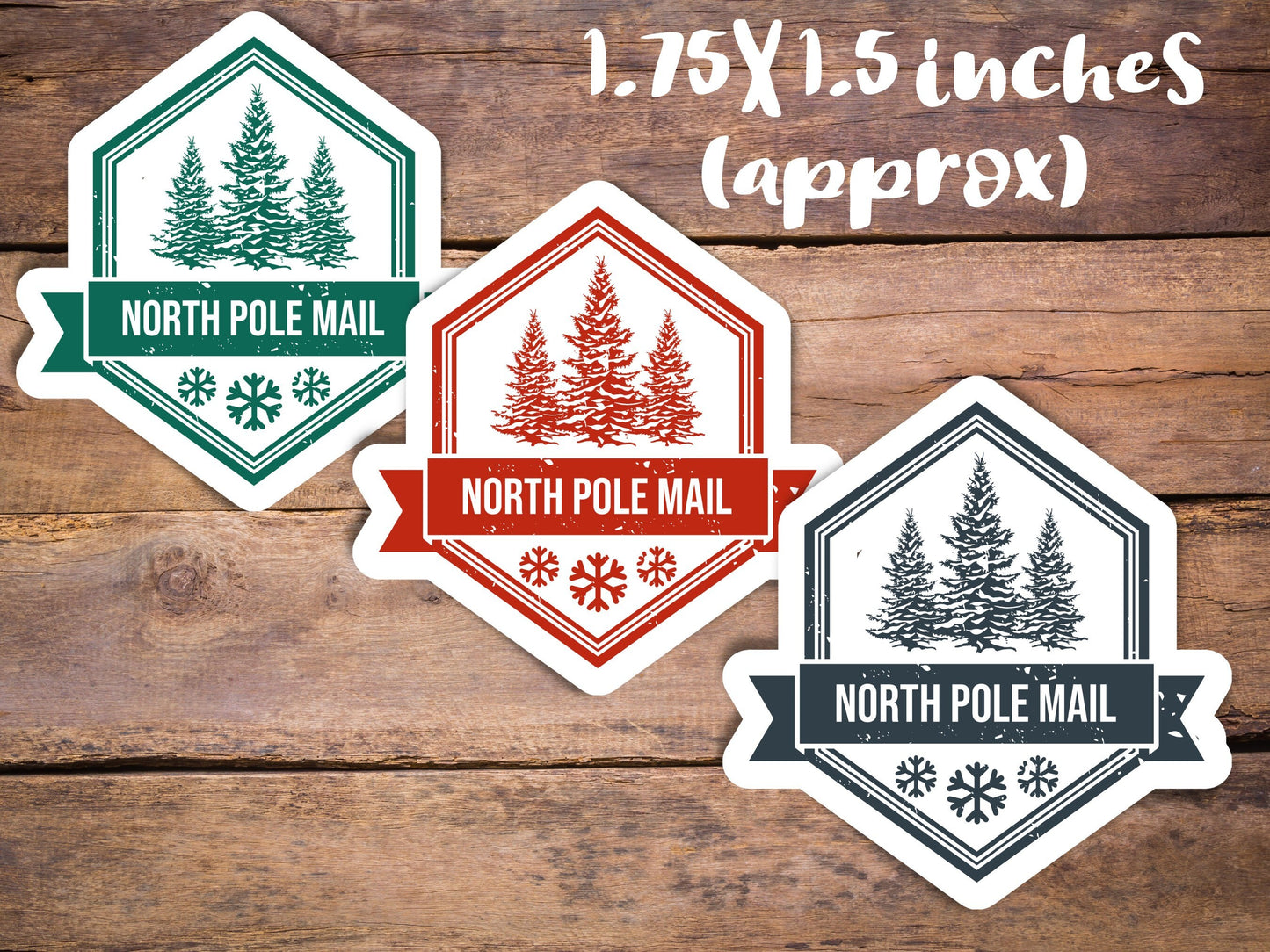 Christmas sticker- set of 12, christmasmail, gift packaging, north pole sticker, die cut stickers