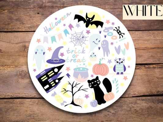 Halloween sticker, spooky sticker, ghost sticker, pumpkin sticker, trick or treat sticker, boo sticker