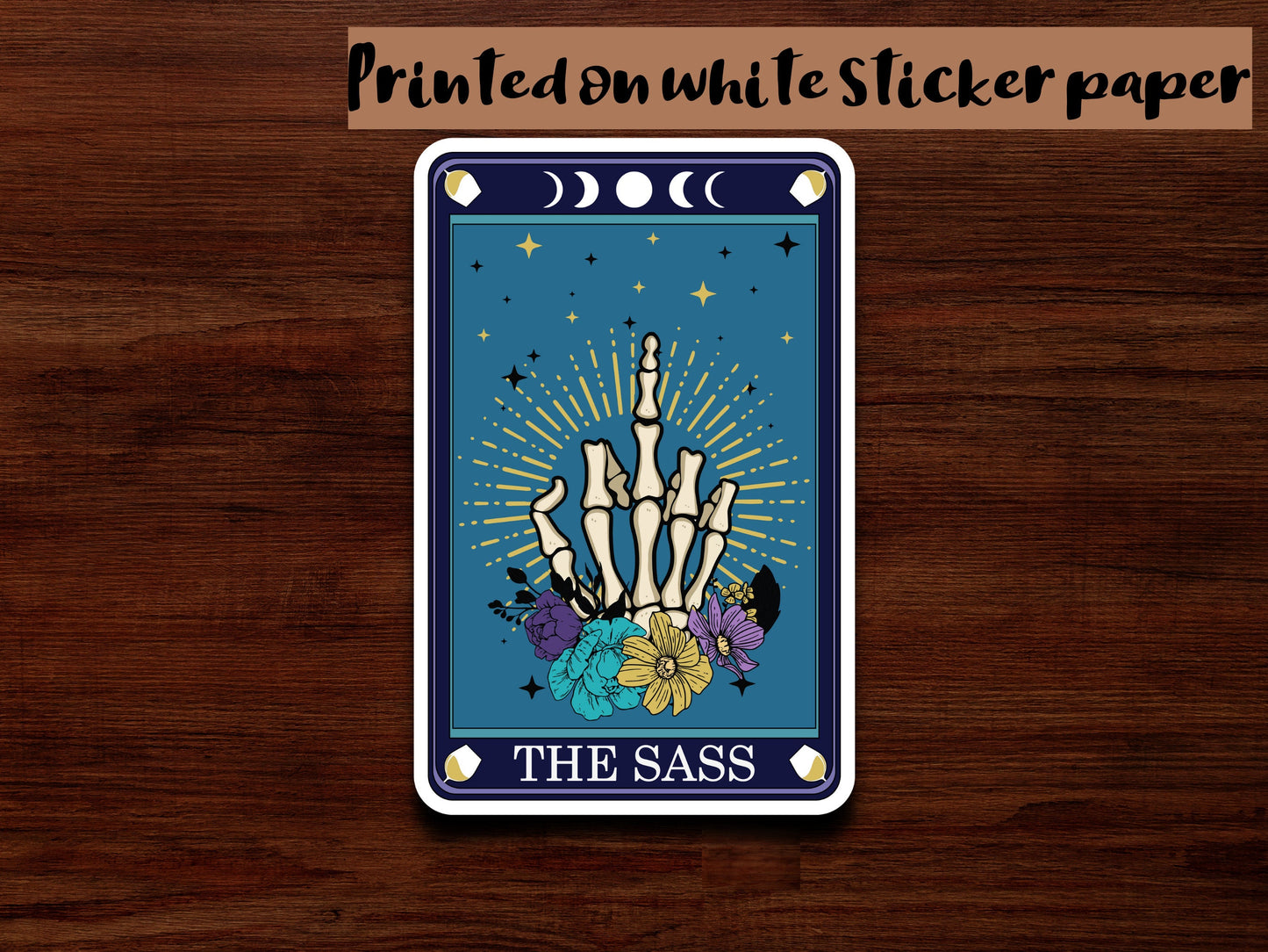 The sass sticker, funny sticker, halloween sticker, tarot card sticker, witchy tarot card, moon phase sticker, blue aesthetic sticker