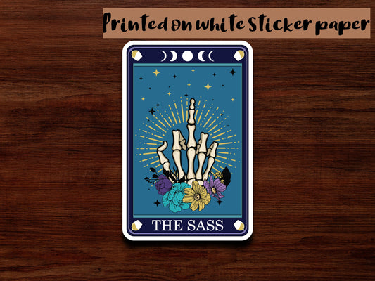 The sass sticker, funny sticker, halloween sticker, tarot card sticker, witchy tarot card, moon phase sticker, blue aesthetic sticker