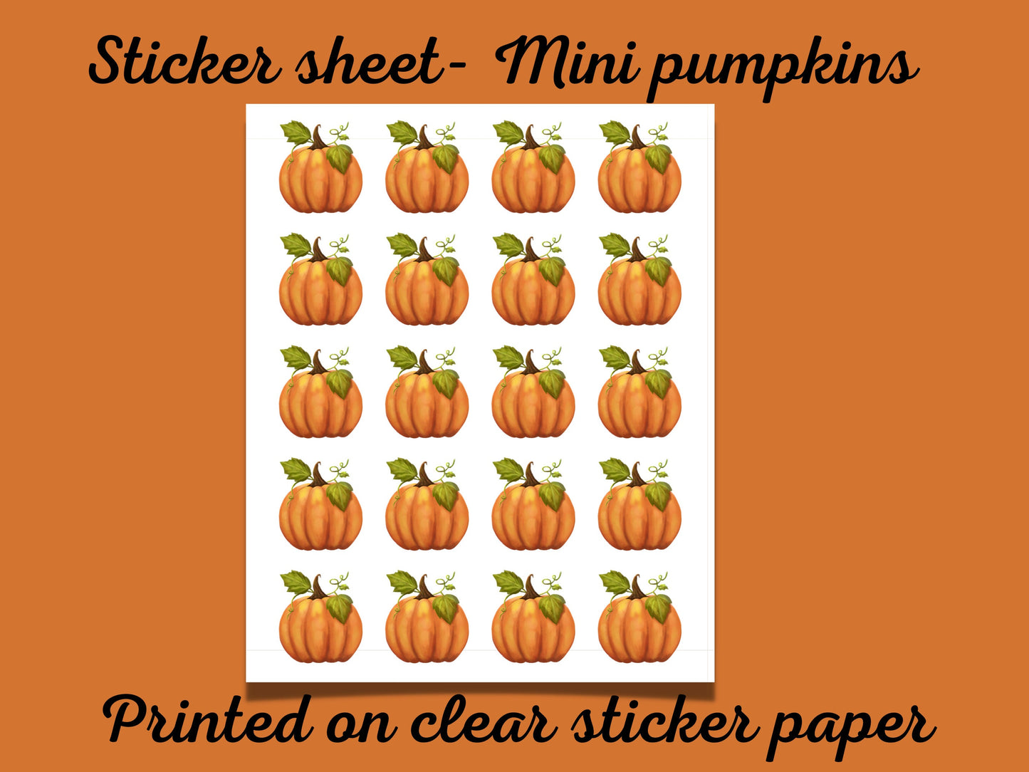 Mini pumpkin sticker sheet, halloween sticker sheet, halloween gift, kiss cut stickers, journal stickers, halloween stationary