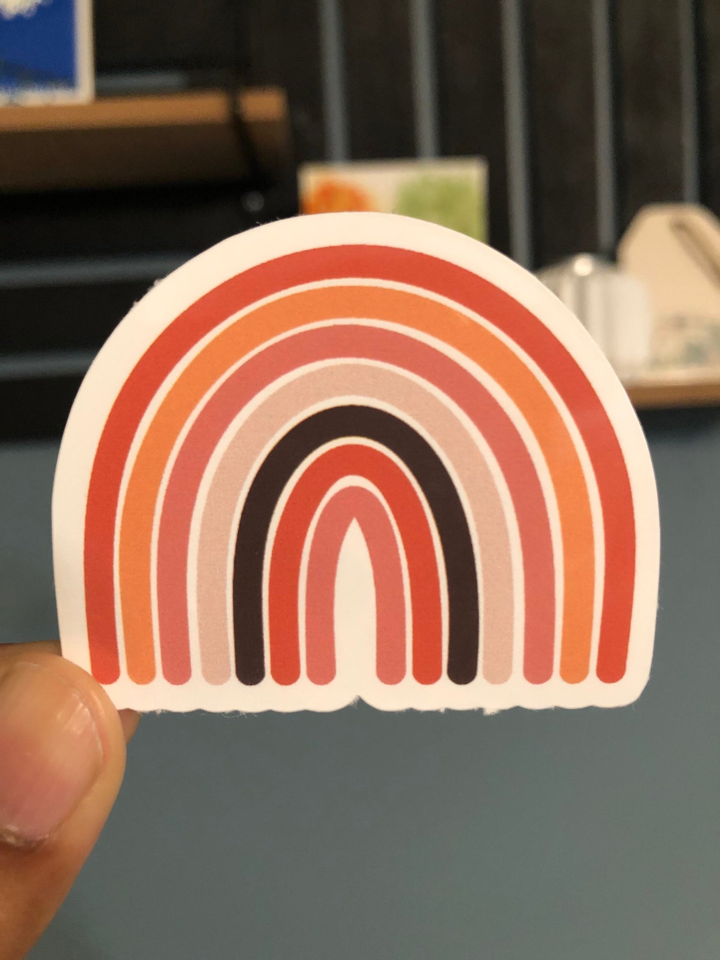 Boho rainbow sticker, diecut sticker, minimalist rainbow sticker, laptop sticker, glossy sticker