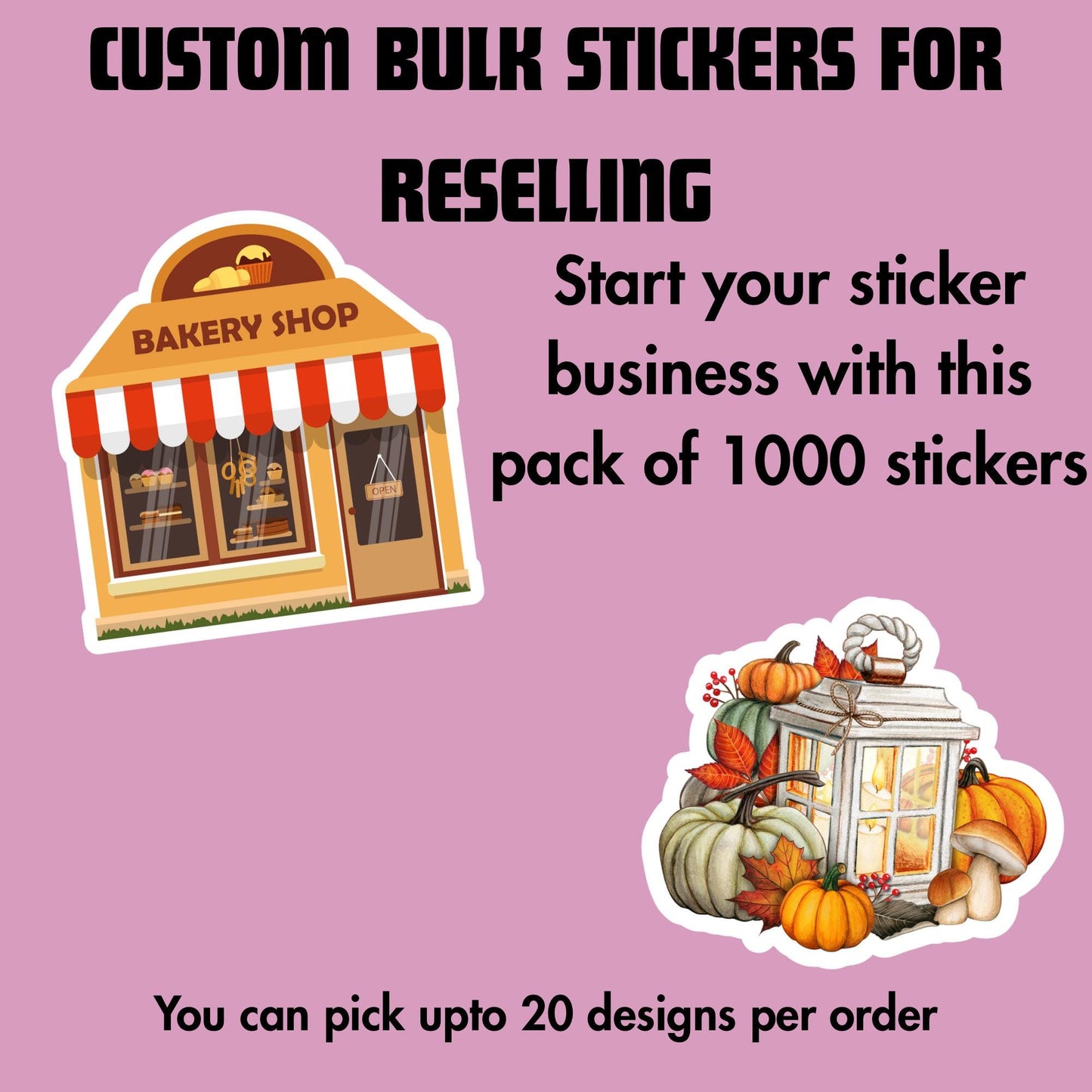 Custom Vinyl Stickers: Die-Cut, Weatherproof, Bulk Set of 1000