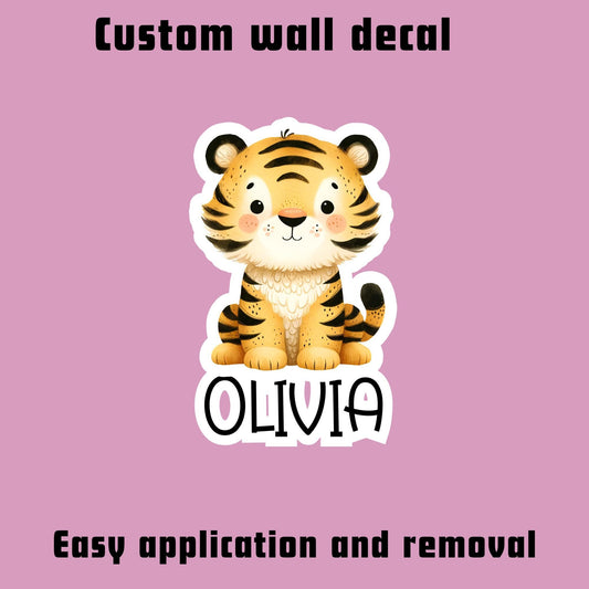 Personalized Tiger Nursery Decal: Custom Name Wall Sticker