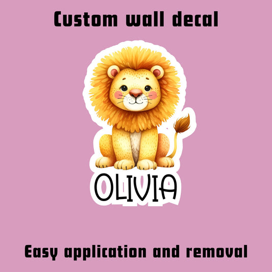 Personalized Lion Nursery Decal: Custom Name Wall Sticker
