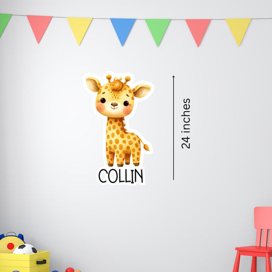 Personalized Giraffe Nursery Decal: Custom Name Wall Sticker