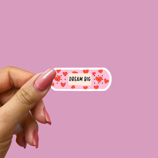 Dream Big Bandage Sticker: Motivational Laptop Decal