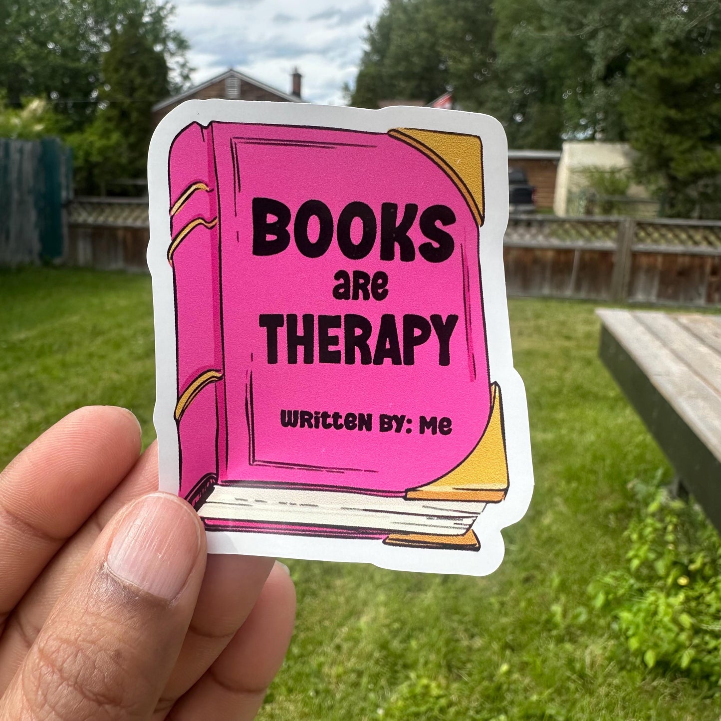 Books Are Therapy Sticker: Book Lover Vinyl Decal