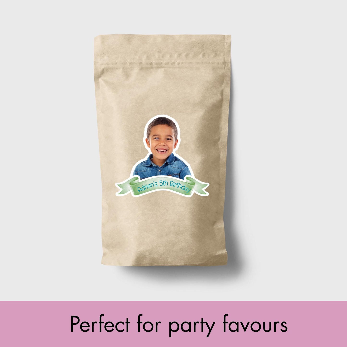 Custom Photo Birthday Stickers: 3" Die-Cut Party Favor Labels